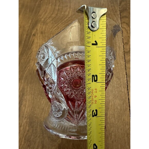 Imperial Glass Pitcher Creamer Star & File Pattern Carnival Glass Vintage 3.75” - Picture 8 of 8